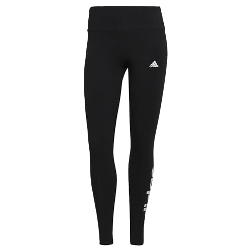 ADIDAS Women’s LIN Leggings – Black/White, High Waist, Comfortable Stretch Fit