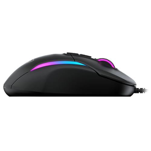 Turtle Beach Kone II Air – Kabellose, ergonomische RGB-Gaming-Maus, 350-Stunden-Akku, optischer 26K DPI Sensor, 21 programmierbare Funktionen, 4D-Free-Spin-Scroll-Rad, Schwarz