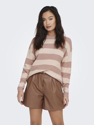 ONLY ONLPERNILLE Women’s Stripe Knit Sweater – Soft Cotton Blend