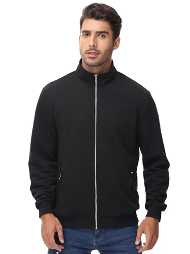 Men’s Transitional Jacket – Lightweight Winter Jacquard Coat with Zipper Pocket