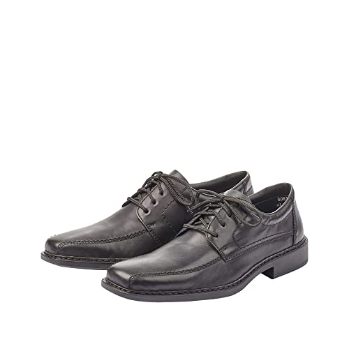 Rieker Men’s B0812 Lace-Up Shoes – Black Leather Comfort Shoes