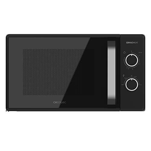 Cecotec Mikrowelle Pro Clean 5110 Inox. 700 W, Grill 800 W, 20 L, Ready 2 Clean, Beschichtung 3D Wave Frontspiegel, 8 Programme,60 Min Timer, LED, Edelstahl In Silber Schwarz