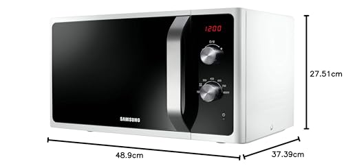 Samsung MS2AK3515AS/EG Mikrowelle, 800 W, 23 ℓ Garraum, 48,9 cm Breite, Kratzfester Keramik-Emaille-Inneraum, QuickDefrost Auftauprogramme, Silber