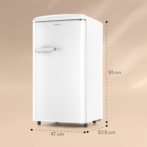 Klarstein Laika freezer - 60 litres total volume, thermostat with 5 levels, 0 to -18 °C, 3 shelves, freestanding, retro design, red