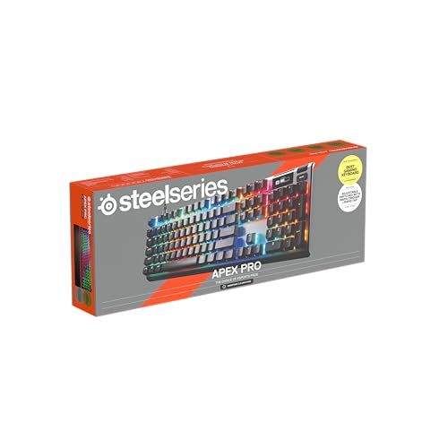 SteelSeries Apex Pro Gen 3 - HyperMagnetic Gaming-Tastatur - OmniPoint 3.0 Switches - anpassbares Ansprechverhalten - Rapid Trigger - Rapid Tap/SOCD - OLED - RGB - PBT-Keycaps - DE Layout QWERTZ