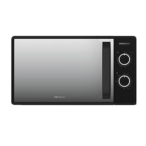 Cecotec Mikrowelle Pro Clean 5110 Inox. 700 W, Grill 800 W, 20 L, Ready 2 Clean, Beschichtung 3D Wave Frontspiegel, 8 Programme,60 Min Timer, LED, Edelstahl In Silber Schwarz