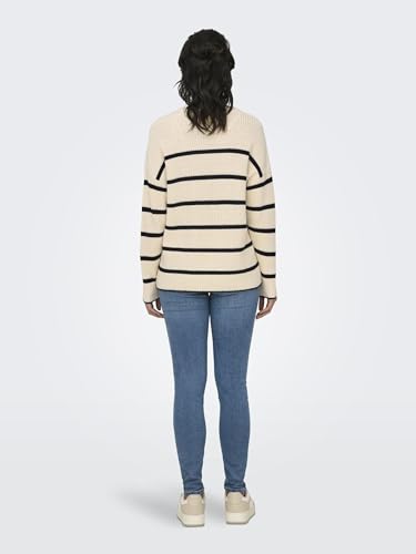 ONLY ONLPERNILLE Women’s Stripe Knit Sweater – Soft Cotton Blend