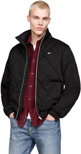 Men’s Quilted Jacket – Tommy Jeans Essential Puffer Coat with Zip Closure