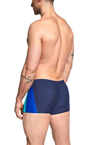 Men’s Short Swim Briefs – Asymmetric Design with Side Stripe