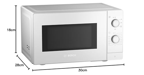 Bosch FFL023MS2 Serie 2 Mikrowelle, 26 x 44 cm, 800 W, Drehteller 27 cm, Türanschlag Links, AutoPilot 7 7 Automatikprogramme, Reinigungsunterstützung, LED-Touchdisplay, Edelstahl