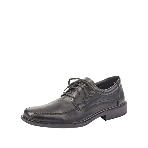 Rieker Men’s B0812 Lace-Up Shoes – Black Leather Comfort Shoes