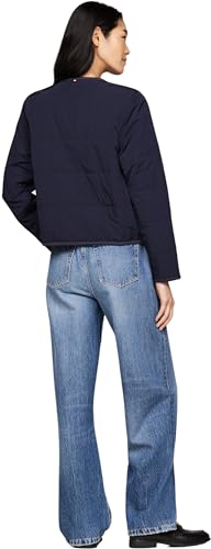 Tommy Hilfiger Women’s Lightweight Jacket – Iconic Jersey Lined Zip-Up Coat