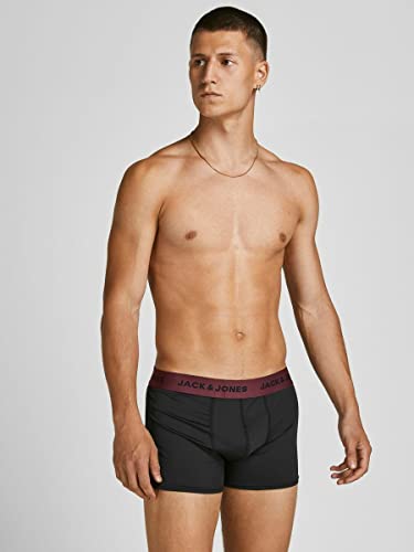 JACK & JONES Men's Boxer Shorts – 3-Pack Solid Color Trunks
