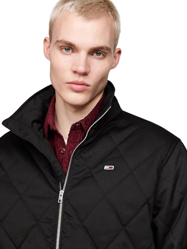 Men’s Quilted Jacket – Tommy Jeans Essential Puffer Coat with Zip Closure