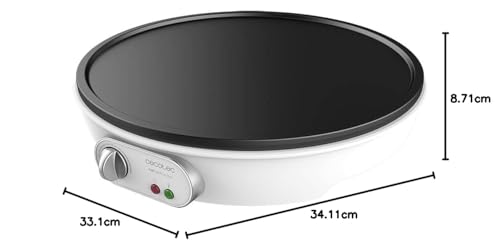 Cecotec Crepesmaker Fun Creepy, 1200W Leistung, Antihaftbeschichtung, Abstandshalterwalze und Spatel, regulierbare Leistung, Anzeigelicht, 30,5 cm Durchmesser