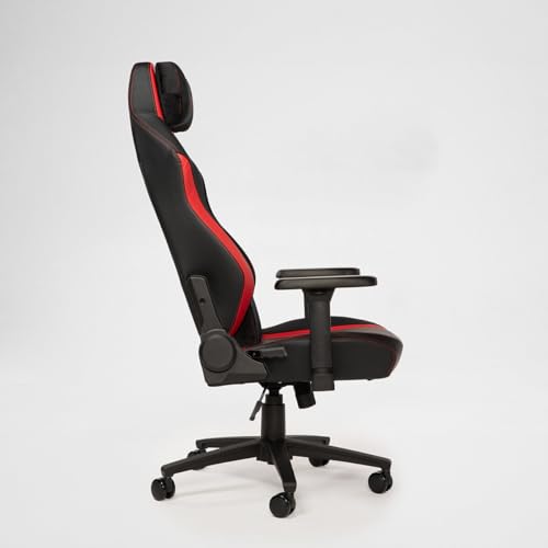 PARADOX - Gaming Stuhl - Schreibtischstuhl Ergonomisch - Verstellbare Armlehnen und Rückenlehne, Liegefunktion, Kissen, 125 kg Belastbar - Vanguard Crimson Arovs, Schwarz, Rot, Pfeil-Muster
