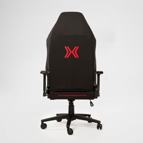 PARADOX - Gaming Stuhl - Schreibtischstuhl Ergonomisch - Verstellbare Armlehnen und Rückenlehne, Liegefunktion, Kissen, 125 kg Belastbar - Vanguard Crimson Arovs, Schwarz, Rot, Pfeil-Muster