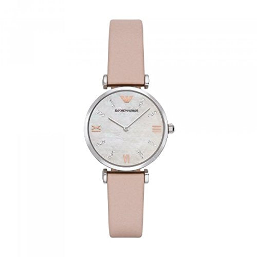Emporio Armani Ladies Watch with Two Hands Quartz Movement and 32mm Case with Stainless Steel, Leather or Silicone Strap