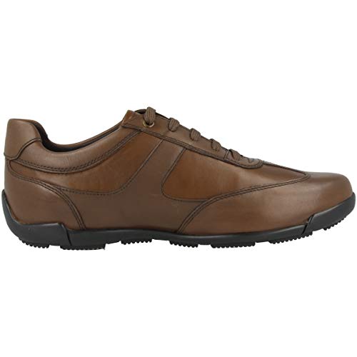 Geox Men’s U Edgware A Sneakers – Classic Leather Look with Breathable Sole