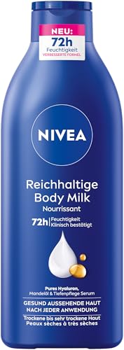 NIVEA Rich Nourishing Body Milk Intensive Care with Pure Hyaluron, Almond Oil & Deep Care Serum