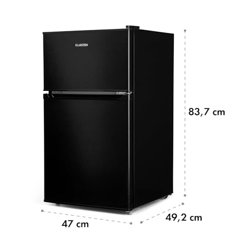 Klarstein Big Daddy - Refrigerator with freezer compartment, fridge freezer combination, fridge quiet, LED, 87 liters: refrigerator with 61 liters and freezer 26 liters, black