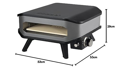Cozze® 13" Gas-Pizzaofen für den Außenbereich mit Pizzastein und Regler, 5.0 kW 50 mbar – Perfekte Pizzen in nur 2 Minuten