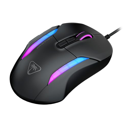 Turtle Beach Kone II Air – Kabellose, ergonomische RGB-Gaming-Maus, 350-Stunden-Akku, optischer 26K DPI Sensor, 21 programmierbare Funktionen, 4D-Free-Spin-Scroll-Rad, Schwarz