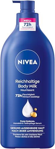 NIVEA Rich Nourishing Body Milk Intensive Care with Pure Hyaluron, Almond Oil & Deep Care Serum