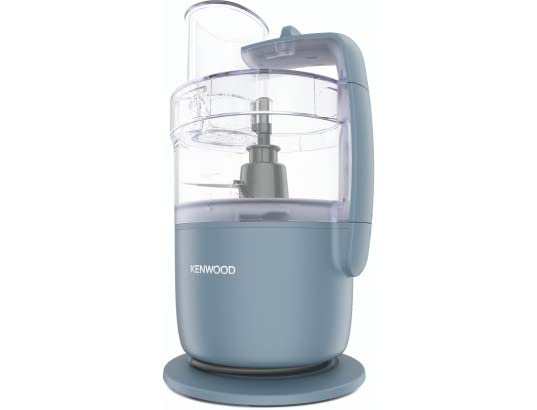 Kenwood MultiPro Go FDP22.130GY, Kompakt-Küchenmaschine nur 30cm hoch, zum Schneiden, Reiben, Pürieren und Teig Kneten, Express-Serve, 1,3 l Arbeitsbehälter, 650 W, Blau