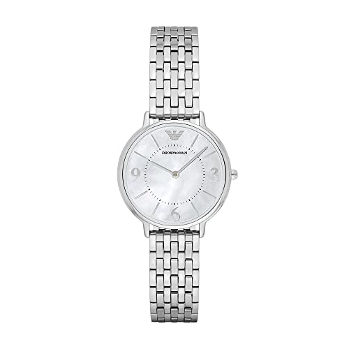 Emporio Armani Ladies Watch with Two Hands Quartz Movement and 32mm Case with Stainless Steel, Leather or Silicone Strap
