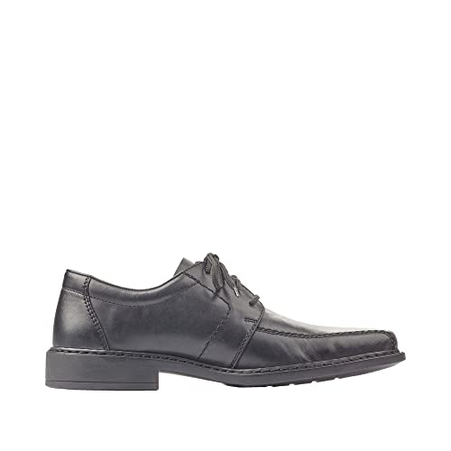 Rieker Men’s B0812 Lace-Up Shoes – Black Leather Comfort Shoes