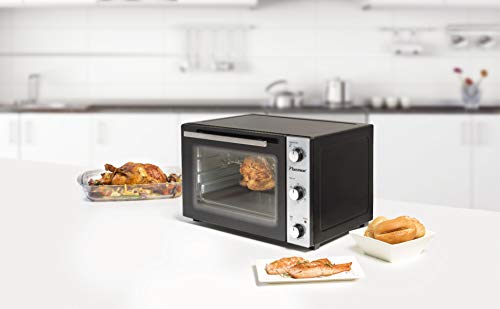 Bestron AOV9 Kompakter Mini-Backofen mit Ober-/Unterhitze, 9 Liter, 800 Watt, Schwarz