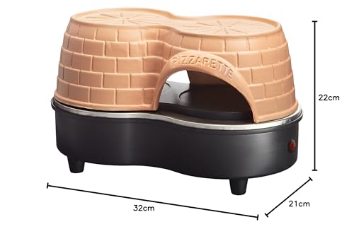 Emerio Pizzaofen, PIZZARETTE das Original, handgemachte Terracotta Tonhaube, patentiertes Design, für Mini-Pizza, echter Familien-Spaß für 8 Personen, PO-116124.1, Pink