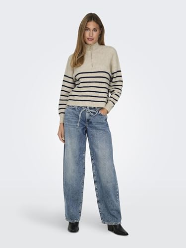 ONLY Women's Knitted Pullover – Casual Long Sleeve Sweater