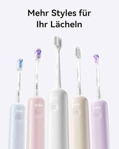 Laifen Wave elektrische Zahnbürste, Oszillation & Vibration elektrische Schallzahnbürste für Erwachsene mit 3 Bürstenköpfen, IPX7 wasserdicht magnetisch wiederaufladbar Reisezahnbürste (ABS weiß)