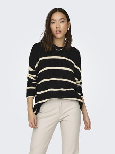 ONLY ONLPERNILLE Women’s Stripe Knit Sweater – Soft Cotton Blend