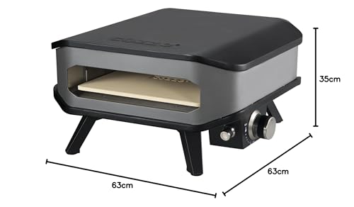 Cozze® 13" Gas-Pizzaofen für den Außenbereich mit Pizzastein und Regler, 5.0 kW 50 mbar – Perfekte Pizzen in nur 2 Minuten