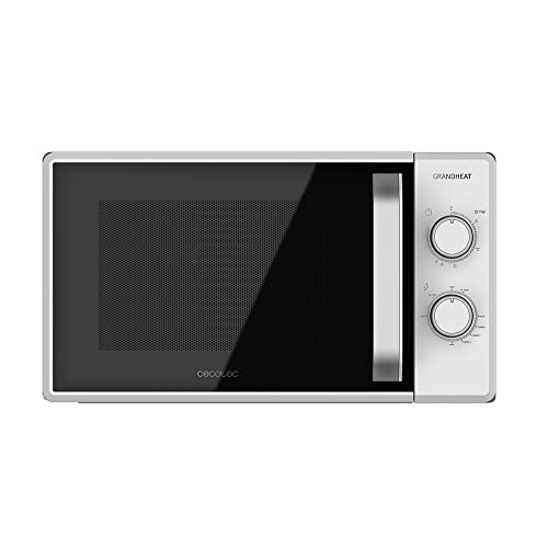 Cecotec Mikrowelle Pro Clean 5110 Inox. 700 W, Grill 800 W, 20 L, Ready 2 Clean, Beschichtung 3D Wave Frontspiegel, 8 Programme,60 Min Timer, LED, Edelstahl In Silber Schwarz