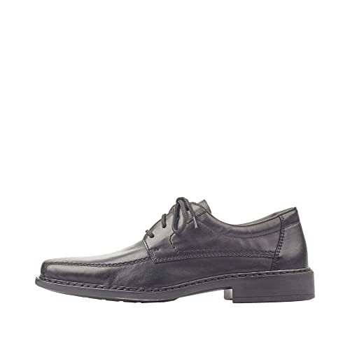 Rieker Men’s B0812 Lace-Up Shoes – Black Leather Comfort Shoes