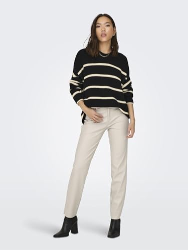 ONLY ONLPERNILLE Women’s Stripe Knit Sweater – Soft Cotton Blend