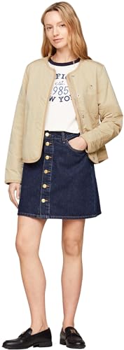Tommy Hilfiger Women’s Lightweight Jacket – Iconic Jersey Lined Zip-Up Coat