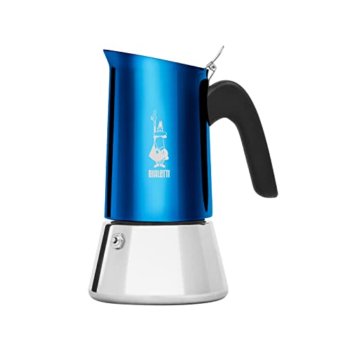 Bialetti - Neue italienische Espressomaschine Venus Induction aus Edelstahl, geeignet für alle Arten von Tellern, 4 Kaffeetassen (170 ml), Silber
