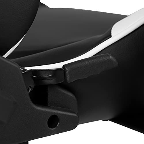Flash Furniture X30 Gaming-Stuhl, ergonomischer Bürostuhl für PC- und Gaming-Setups, verstellbarer Rennsport-Stuhl mit vollständig verstellbarer Rückenunterstützung, schwarz mit weißer Verzierung