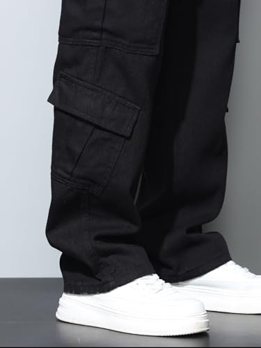 Men’s Casual Streetwear Baggy Cargo Jeans with Pockets