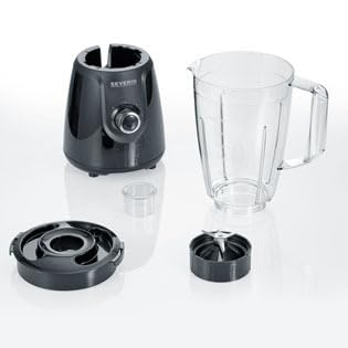 SEVERIN Standmixer mit 1,5 L Mixbehälter aus Tritan, Mixer mit 2 Stufen und Pulse-Funktion, leistungsstarker Küchenmixer mit Edelstahlmesser, 600 W, Schwarz
