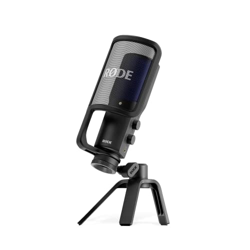 RØDE NT-USB+ Professionelles USB-Mikrofon für Profi-Audioaufnahmen direkt auf dem Computer oder Mobilgerät, schwarz