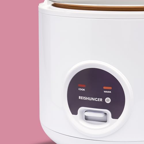 REISHUNGER Reiskocher & Dampfgarer mit Keramikbeschichtung - 1,2 L, Schwarz - Für 1-6 Personen - Schnelle Zubereitung ohne Anbrennen - Mit Warmhaltefunktion inkl. Dämpfeinsatz, Löffel & Messbecher