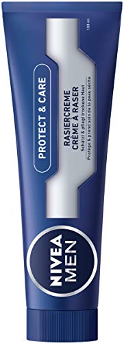Nivea Men Protect & Care Shaving Cream in 1 Pack (1 x 100 ml) with Creamy Foam for a Gentle Shave, Skin-Friendly Shaving Cream for Men
