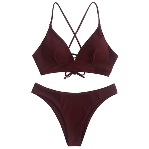 Women’s Two-Piece Bikini Set Sunflower Print Triangle Beach Swimsuit
