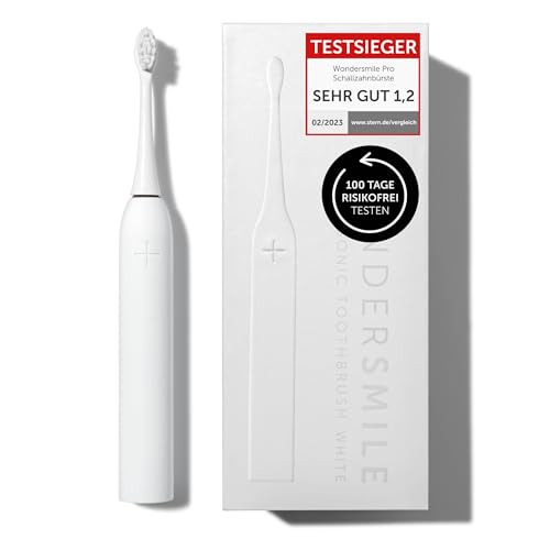 Wondersmile Schallzahnbürste PRO - Testsieger 2023-100 Tage risikofrei testen - Elektrische Zahnbürste mit 4 Putzprogrammen - Ultraschallzahnbürste mit smarten Bürstenkopf (1er Set, Ultimate Black)